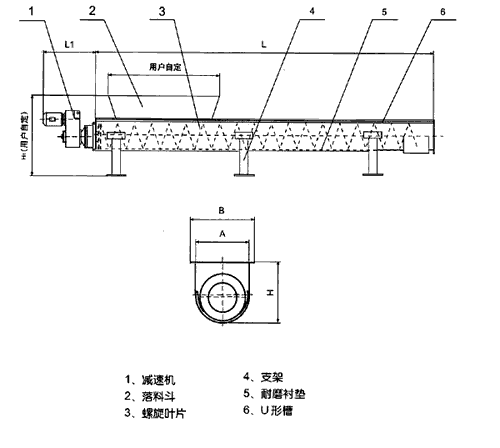 LS型螺旋輸送機安裝示意圖